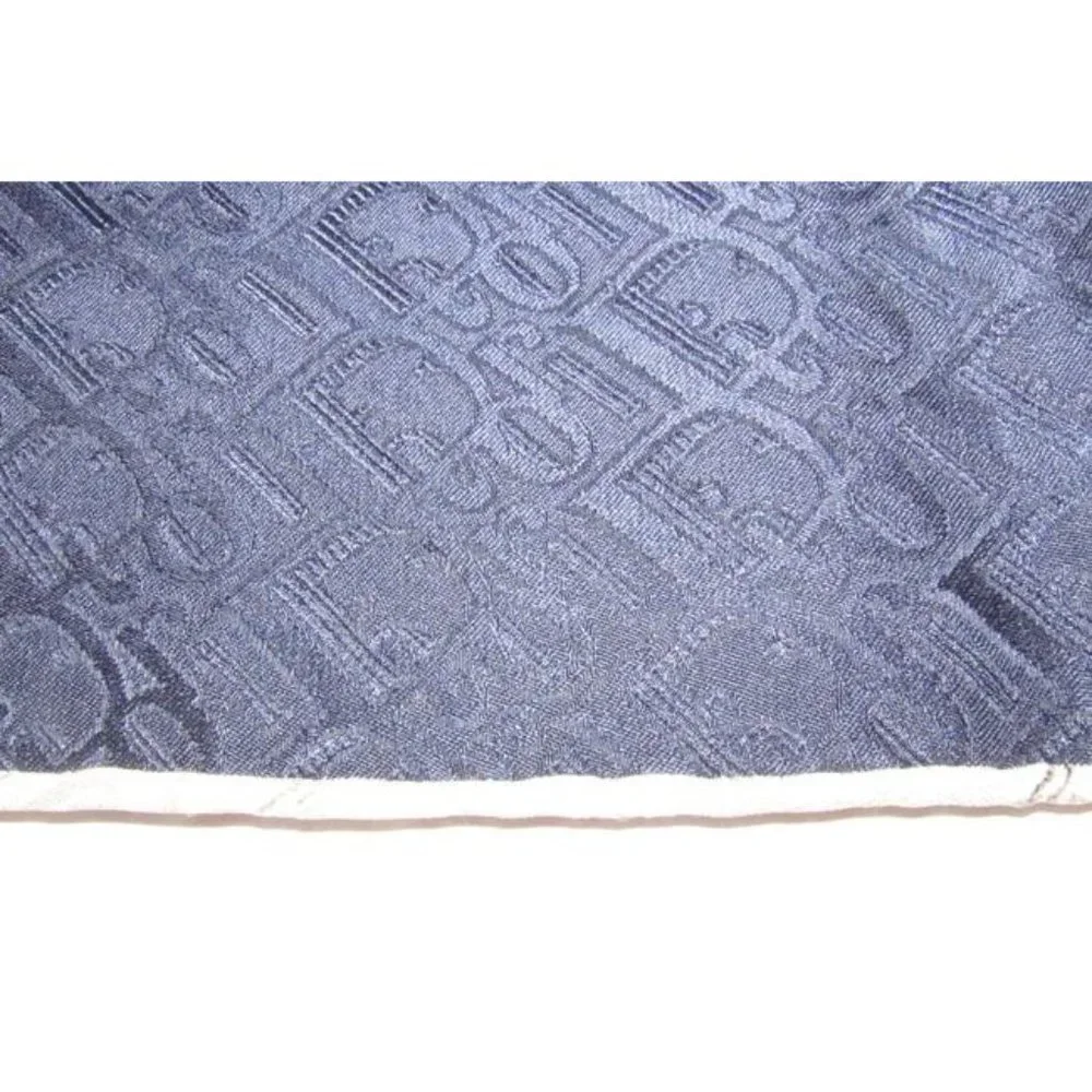 Dior Navy Oblique Trotter Print Logo Scarf Wrap
